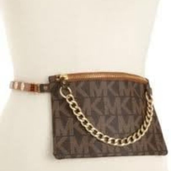 Michael Kors Monogram Logo Brown Belt Bag - Picture 3 of 8